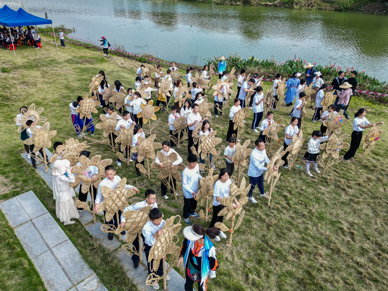 春耕第一礼：乡村美育踏歌行(稻田艺术之献花).jpg